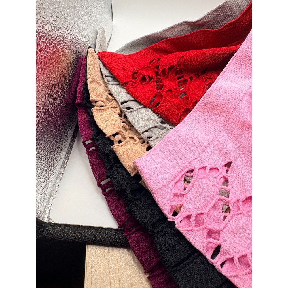 Set of 6, 6 different colors, decorative side cut outs, BoyShort Panties Sz M - Picture 3 of 3